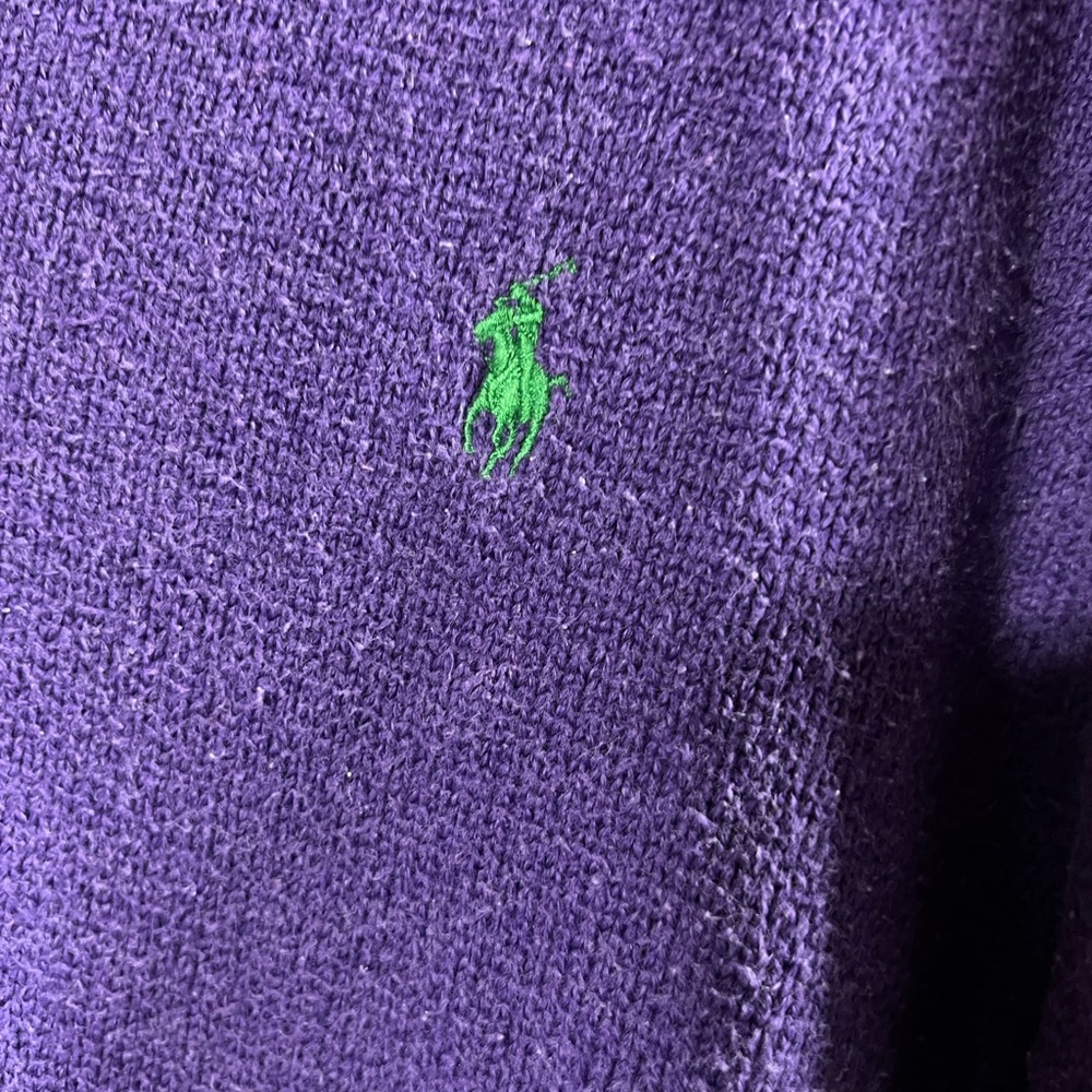 Polo Ralph Lauren Purple XL Turtleneck Sweater With Three Buttons - Picture 4 of 13
